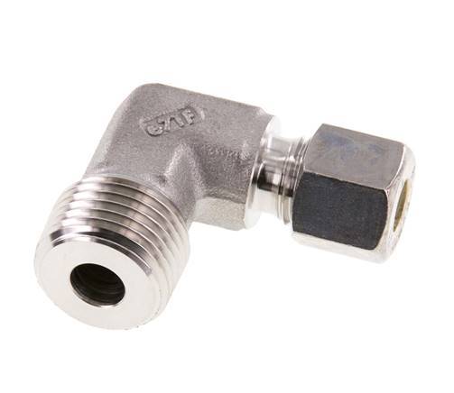 R 1/2'' mâle x 8L Raccord à compression coudé à 90 degrés en acier inoxydable 315 Bar DIN 2353