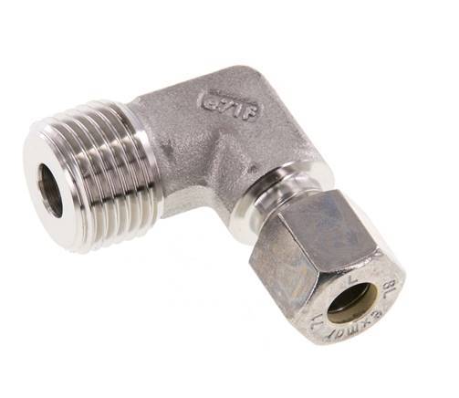 R 1/2'' mâle x 8L Raccord à compression coudé à 90 degrés en acier inoxydable 315 Bar DIN 2353