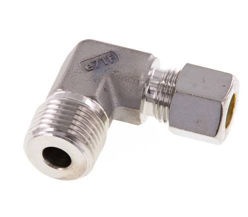 R 1/2'' Male x 10L Stainless steel 90 deg Elbow Compression Fitting 315 Bar DIN 2353