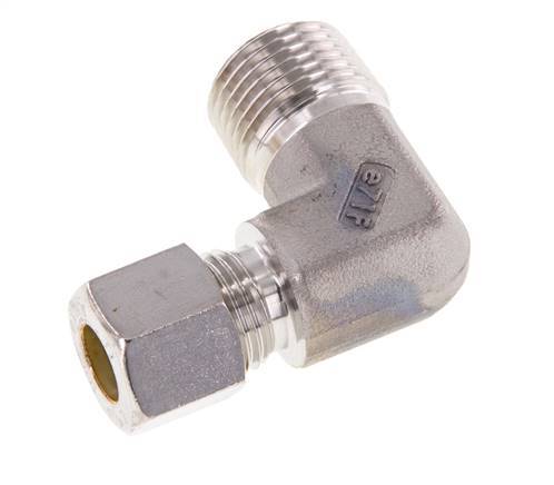 R 1/2'' mâle x 10L Raccord à compression coudé à 90 degrés en acier inoxydable 315 Bar DIN 2353