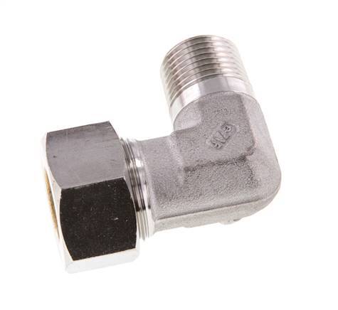 R 1/2'' mâle x 18L Raccord à compression coudé à 90 degrés en acier inoxydable 315 Bar DIN 2353