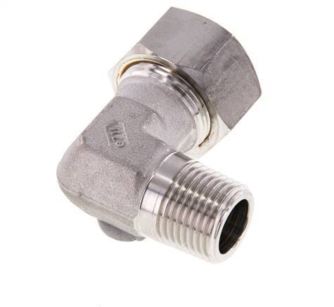 R 1/2'' mâle x 18L Raccord à compression coudé à 90 degrés en acier inoxydable 315 Bar DIN 2353