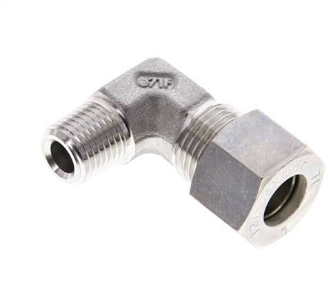 1/4'' NPT Male x 12L Stainless steel 90 deg Elbow Compression Fitting 315 Bar DIN 2353