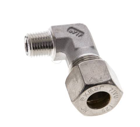 1/4'' NPT Male x 12S Stainless steel 90 deg Elbow Compression Fitting 630 Bar DIN 2353
