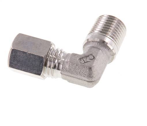 R Raccord de compression coudé à 90 degrés en acier inoxydable 1/4'' mâle x 6L 315 Bar DIN 2353