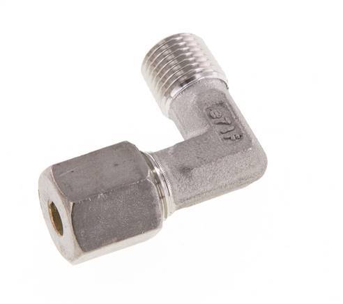 R 1/4'' mâle x 6S Raccord à compression coudé à 90 degrés en acier inoxydable 630 Bar DIN 2353