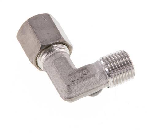 R 1/4'' mâle x 6S Raccord à compression coudé à 90 degrés en acier inoxydable 630 Bar DIN 2353