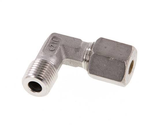 R 1/4'' mâle x 6S Raccord à compression coudé à 90 degrés en acier inoxydable 630 Bar DIN 2353