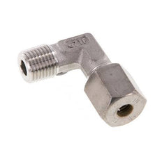 R 1/4'' mâle x 6S Raccord à compression coudé à 90 degrés en acier inoxydable 630 Bar DIN 2353