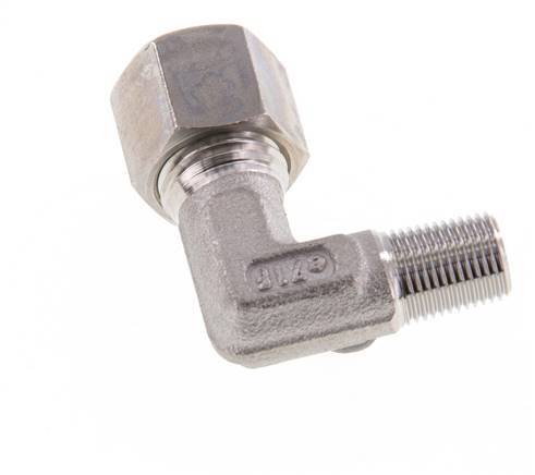R Raccord à compression coudé à 90 degrés en acier inoxydable 1/4'' mâle x 8L 315 Bar DIN 2353