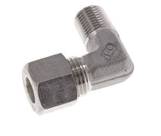 R Raccord à compression coudé 90° en acier inoxydable 1/4'' mâle x 10L 315 Bar DIN 2353