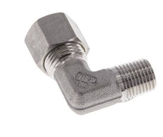 R Raccord à compression coudé 90° en acier inoxydable 1/4'' mâle x 10L 315 Bar DIN 2353