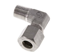 R Raccord à compression coudé 90° en acier inoxydable 1/4'' mâle x 10L 315 Bar DIN 2353