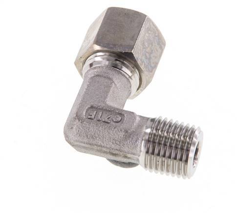 R 1/8'' mâle x 8L Raccord à compression coudé à 90 degrés en acier inoxydable 315 Bar DIN 2353