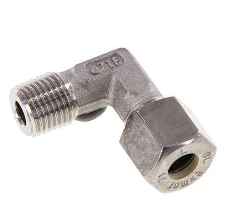 R 1/8'' mâle x 8L Raccord à compression coudé à 90 degrés en acier inoxydable 315 Bar DIN 2353