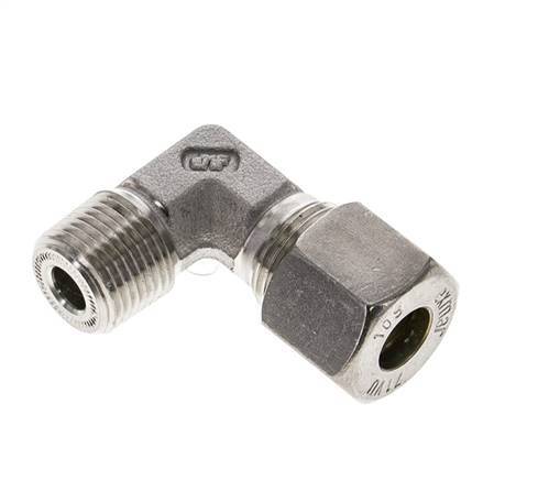 3/8'' NPT Male x 10S Stainless steel 90 deg Elbow Compression Fitting 630 Bar DIN 2353