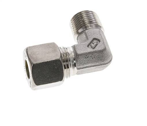 3/8'' NPT Male x 10S Stainless steel 90 deg Elbow Compression Fitting 630 Bar DIN 2353