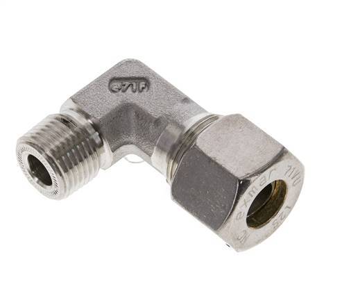 3/8'' NPT Male x 12S Stainless steel 90 deg Elbow Compression Fitting 630 Bar DIN 2353