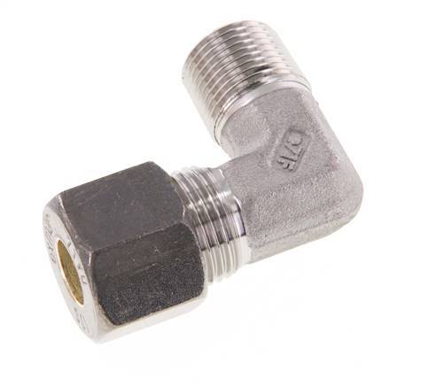 R 3/8'' Male x 10S Stainless steel 90 deg Elbow Compression Fitting 630 Bar DIN 2353