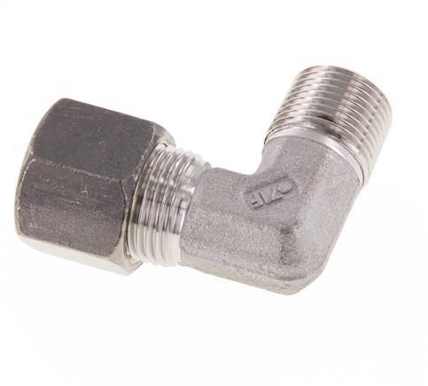 R 3/8'' mâle x 10S Raccord à compression coudé à 90 degrés en acier inoxydable 630 Bar DIN 2353