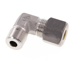 R 3/8'' mâle x 10S Raccord à compression coudé à 90 degrés en acier inoxydable 630 Bar DIN 2353