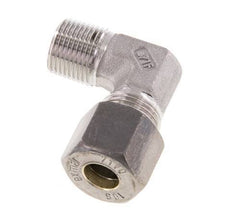 R 3/8'' mâle x 10S Raccord à compression coudé à 90 degrés en acier inoxydable 630 Bar DIN 2353