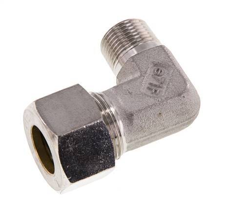 R 3/8'' mâle x 15L Raccord à compression coudé à 90 degrés en acier inoxydable 315 Bar DIN 2353