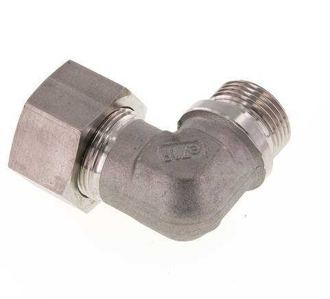 G 1'' Mâle x 25S Raccord à compression coudé à 90 degrés en acier inoxydable 400 Bar DIN 2353