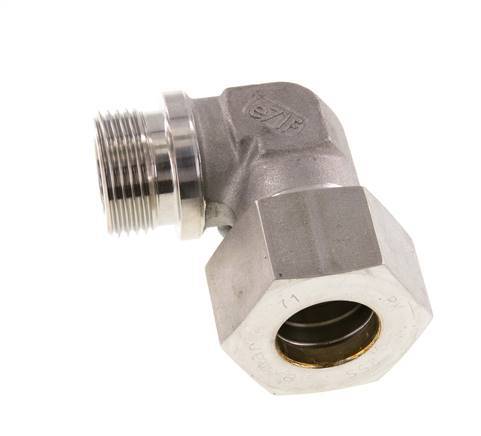 G 1'' Mâle x 25S Raccord à compression coudé à 90 degrés en acier inoxydable 400 Bar DIN 2353