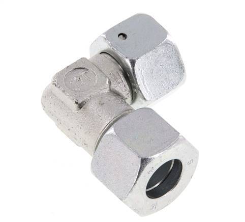 M24x1.5 x 16S Zinc plated Steel Adjustable 90 deg Elbow Fitting with Sealing cone and O-ring 400 Bar DIN 2353