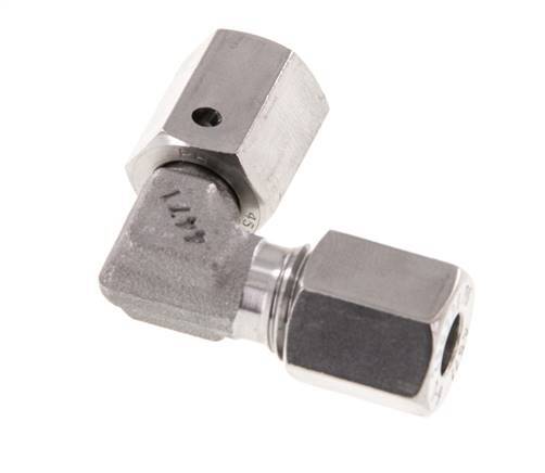 M12x1.5 x 6L Acier inoxydable Raccord coudé réglable à 90° avec cône d'étanchéité et joint torique 315 Bar DIN 2353