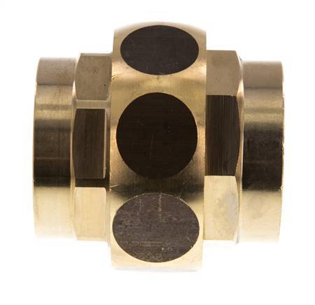 Rp 1 1/4'' Brass Double Nipple 3-pieces avec joint conique 16 Bar