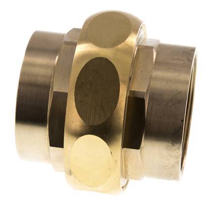 Rp 2'' Brass Double Nipple 3-pieces avec joint conique 16 Bar