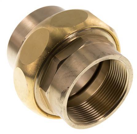 Rp 2'' Brass Double Nipple 3-pieces avec joint conique 16 Bar