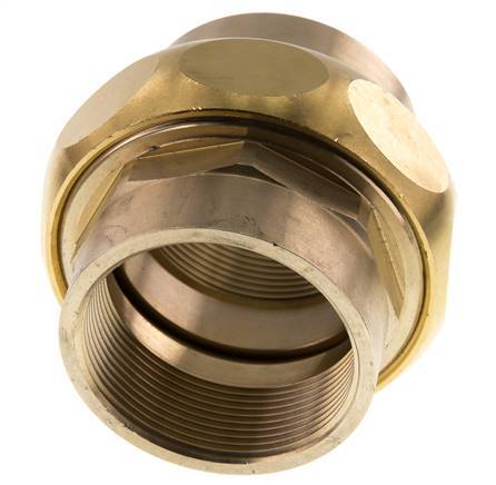 Rp 2'' Brass Double Nipple 3-pieces avec joint conique 16 Bar