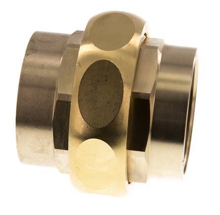 Rp 2'' Brass Double Nipple 3-pieces avec joint conique 16 Bar