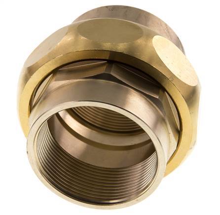 Rp 2'' Brass Double Nipple 3-pieces avec joint conique 16 Bar