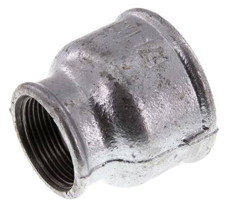 Rp 2'' x Rp 1 1/4'' Fonte zinguée Manchon rond 25 Bar