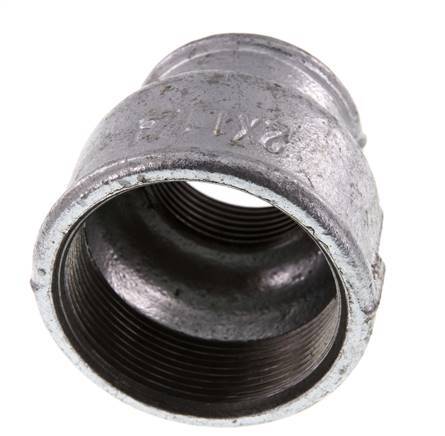 Rp 2'' x Rp 1 1/4'' Fonte zinguée Manchon rond 25 Bar