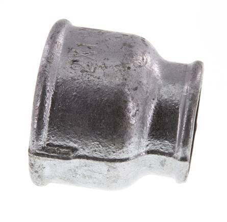 Rp 2'' x Rp 1 1/4'' Fonte zinguée Manchon rond 25 Bar