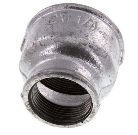 Rp 2'' x Rp 1 1/4'' Fonte zinguée Manchon rond 25 Bar