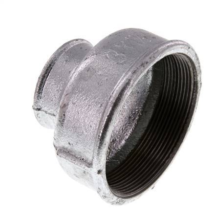 Rp 3'' x Rp 1 1/2'' Fonte zinguée Manchon rond 25 Bar