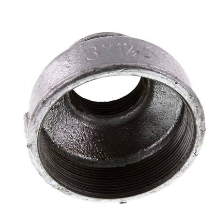 Rp 3'' x Rp 1 1/2'' Fonte zinguée Manchon rond 25 Bar