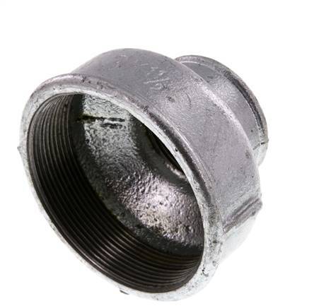 Rp 3'' x Rp 1 1/2'' Fonte zinguée Manchon rond 25 Bar