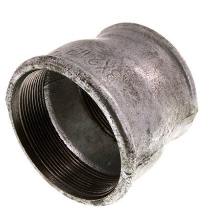 Rp 3'' x Rp 2 1/2'' Fonte zinguée Manchon rond 25 Bar