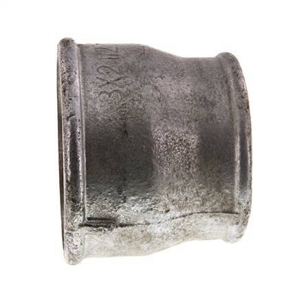 Rp 3'' x Rp 2 1/2'' Fonte zinguée Manchon rond 25 Bar