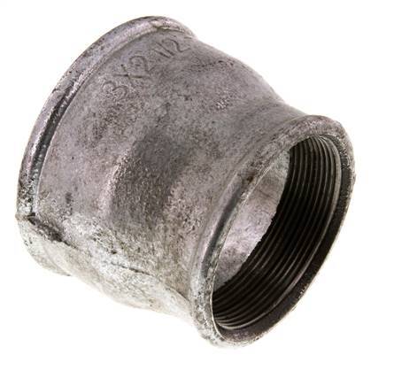 Rp 3'' x Rp 2 1/2'' Fonte zinguée Manchon rond 25 Bar