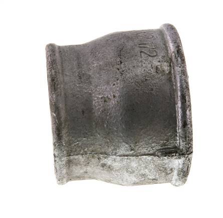 Rp 3'' x Rp 2 1/2'' Fonte zinguée Manchon rond 25 Bar