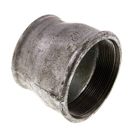 Rp 3'' x Rp 2 1/2'' Fonte zinguée Manchon rond 25 Bar