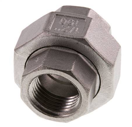 1/2'' NPT Mamelon double en acier inoxydable 3-pièces avec joint conique 16 Bar